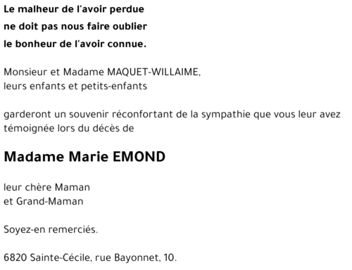 Marie EMOND