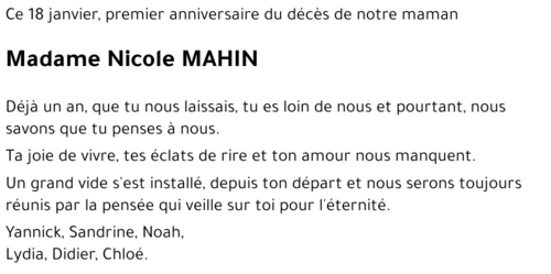 Nicole MAHIN