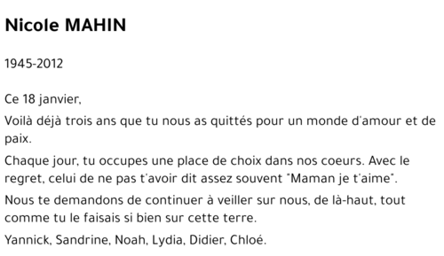 Nicole MAHIN