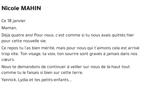 Nicole MAHIN