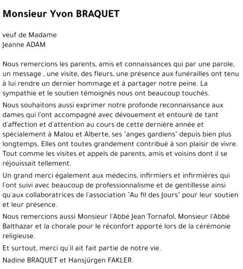Yvon BRAQUET