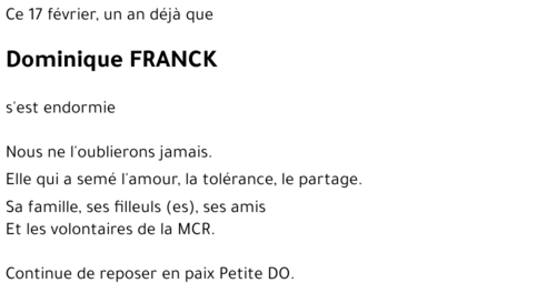 Dominique FRANCK