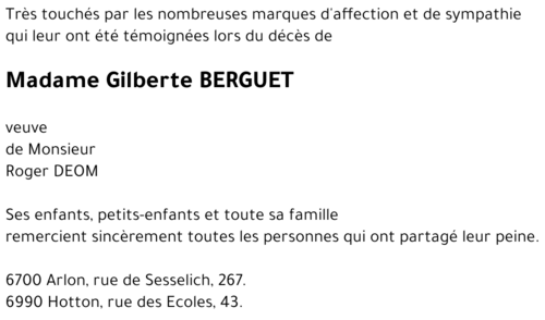 Gilberte BERGUET