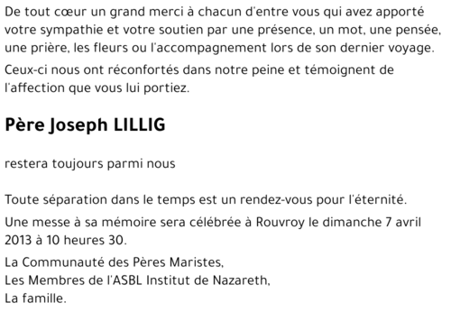 Joseph LILLIG