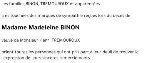 Madeleine BINON