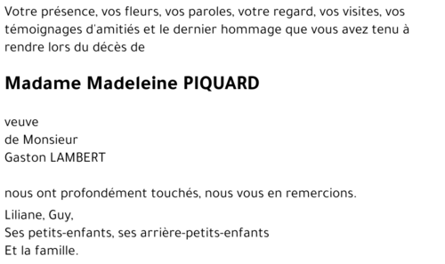 Madeleine PIQUARD