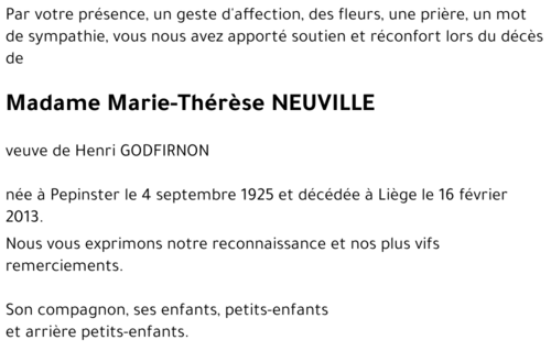 Marie-Thérèse NEUVILLE
