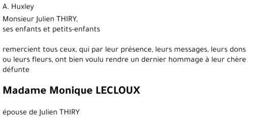 Monique LECLOUX