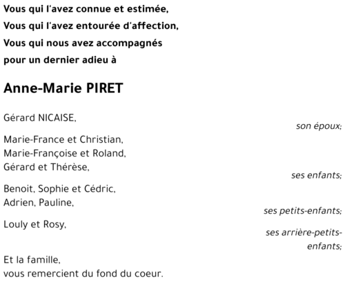 Anne-Marie PIRET