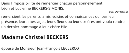 Christel BECKERS