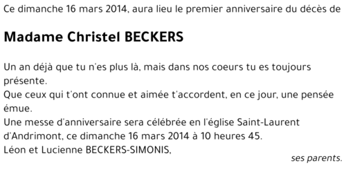 Christel BECKERS