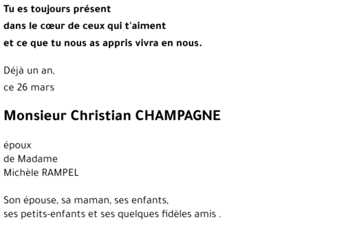 Christian CHAMPAGNE