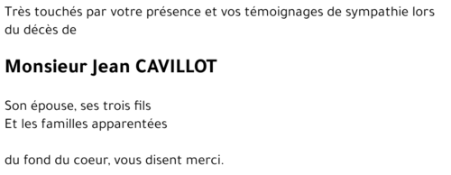 Jean CAVILLOT