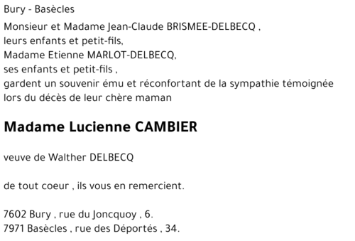 Lucienne CAMBIER