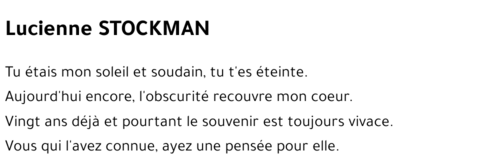 Lucienne STOCKMAN