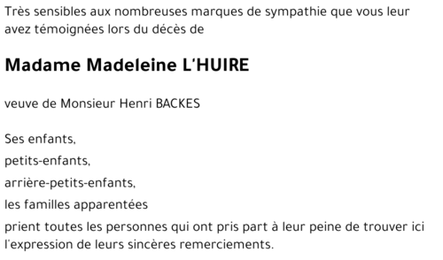 Madeleine L'HUIRE