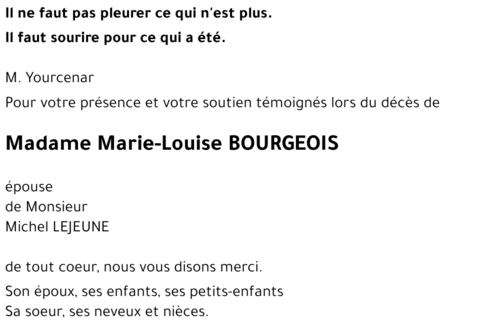 Marie-Louise BOURGEOIS