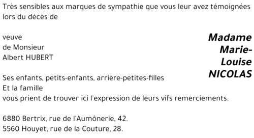 Marie-Louise NICOLAS