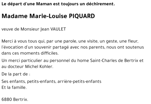 Marie-Louise PIQUARD