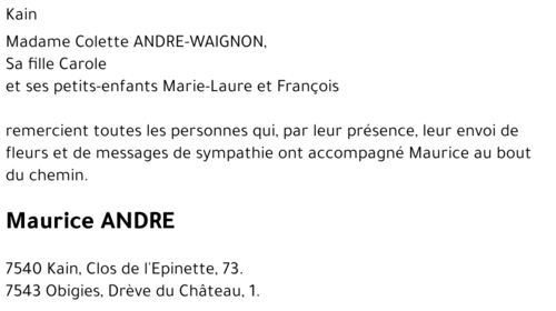 Maurice ANDRE