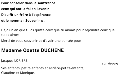 Odette DUCHENE