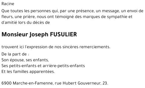 Joseph FUSULIER