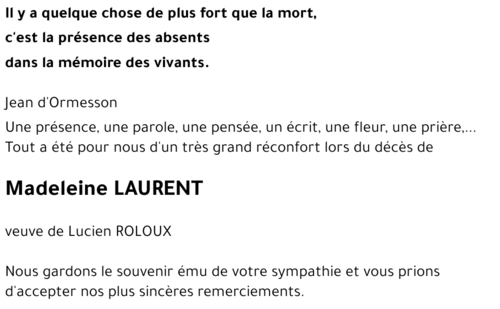 Madeleine LAURENT