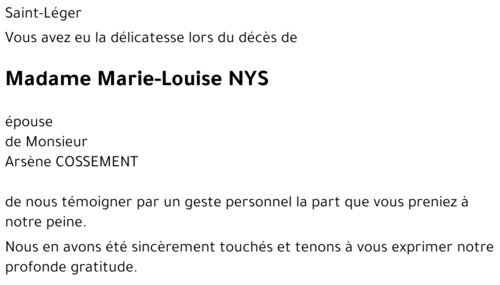 Marie-Louise NYS