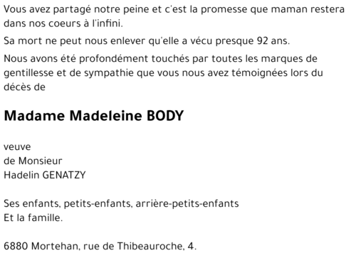 Marie-Madeleine BODY