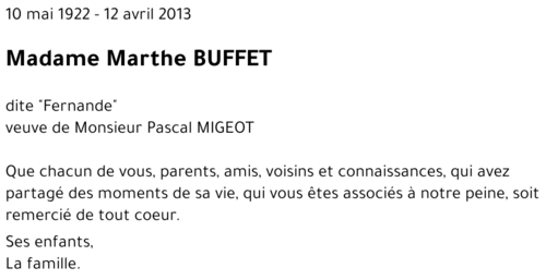 Marthe BUFFET