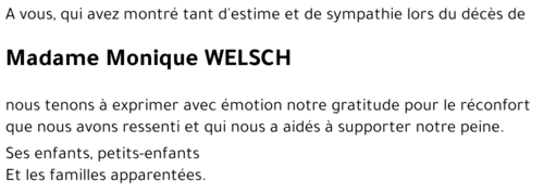 Monique WELSCH