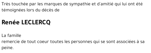 Renée LECLERCQ