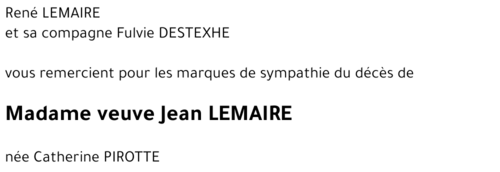 veuve Jean LEMAIRE