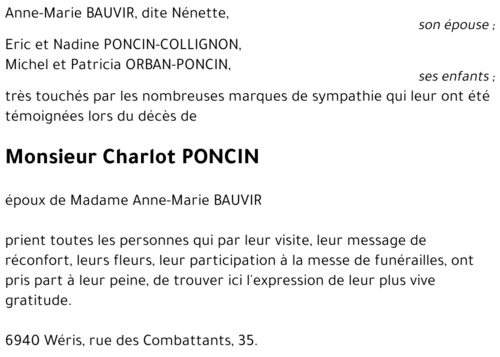 Charlot PONCIN