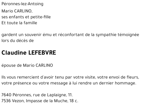 Claudine LEFEBVRE