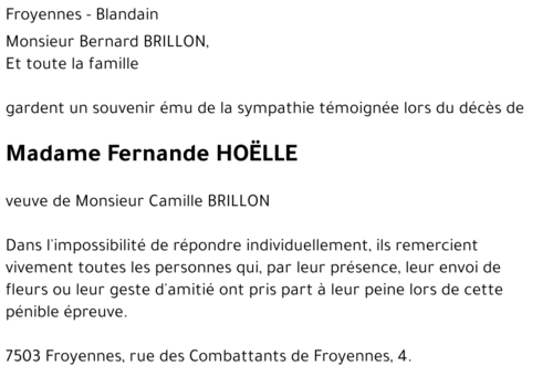 Fernande HOËLLE