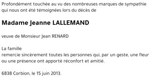 Jeanne LALLEMAND