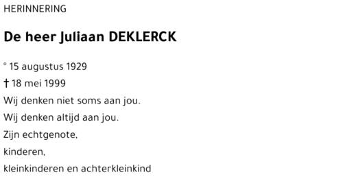 Juliaan DEKLERCK