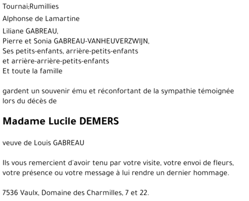 Lucile DEMERS