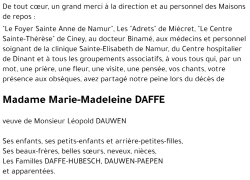 Marie-Madeleine DAFFE