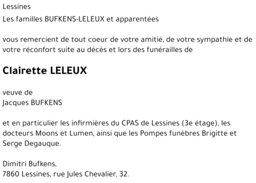 CLAIRETTE LELEUX
