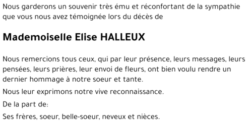 Elise HALLEUX
