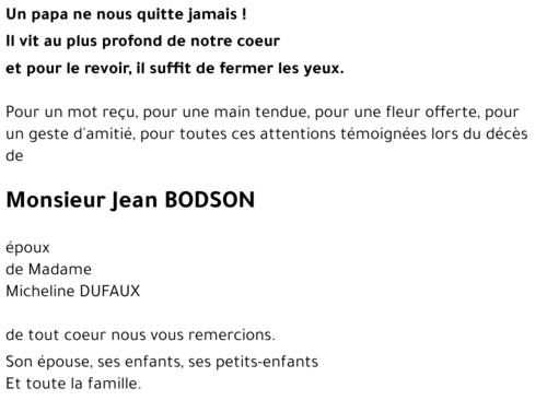 Jean BODSON