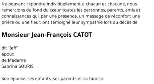 Jean-François CATOT « dit Jeff »