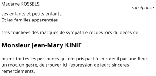Jean-Mary KINIF