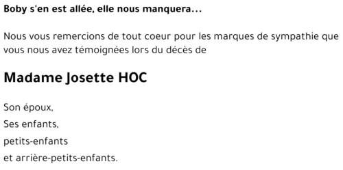 Josette HOC