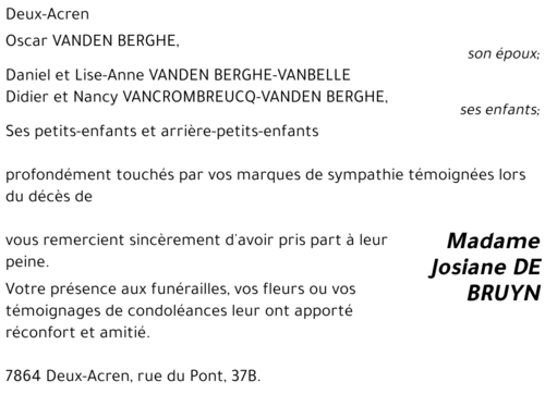 Josiane DE BRUYN