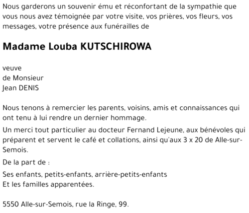 Louba KUTSCHIROWA