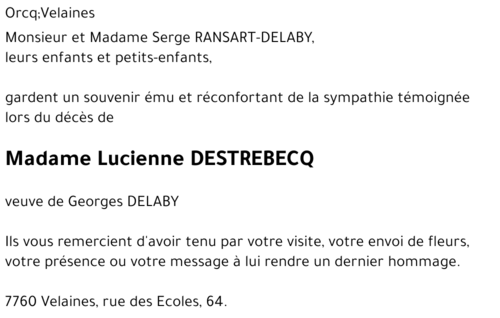 Lucienne DESTREBECQ