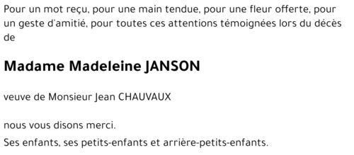 Madeleine JANSON